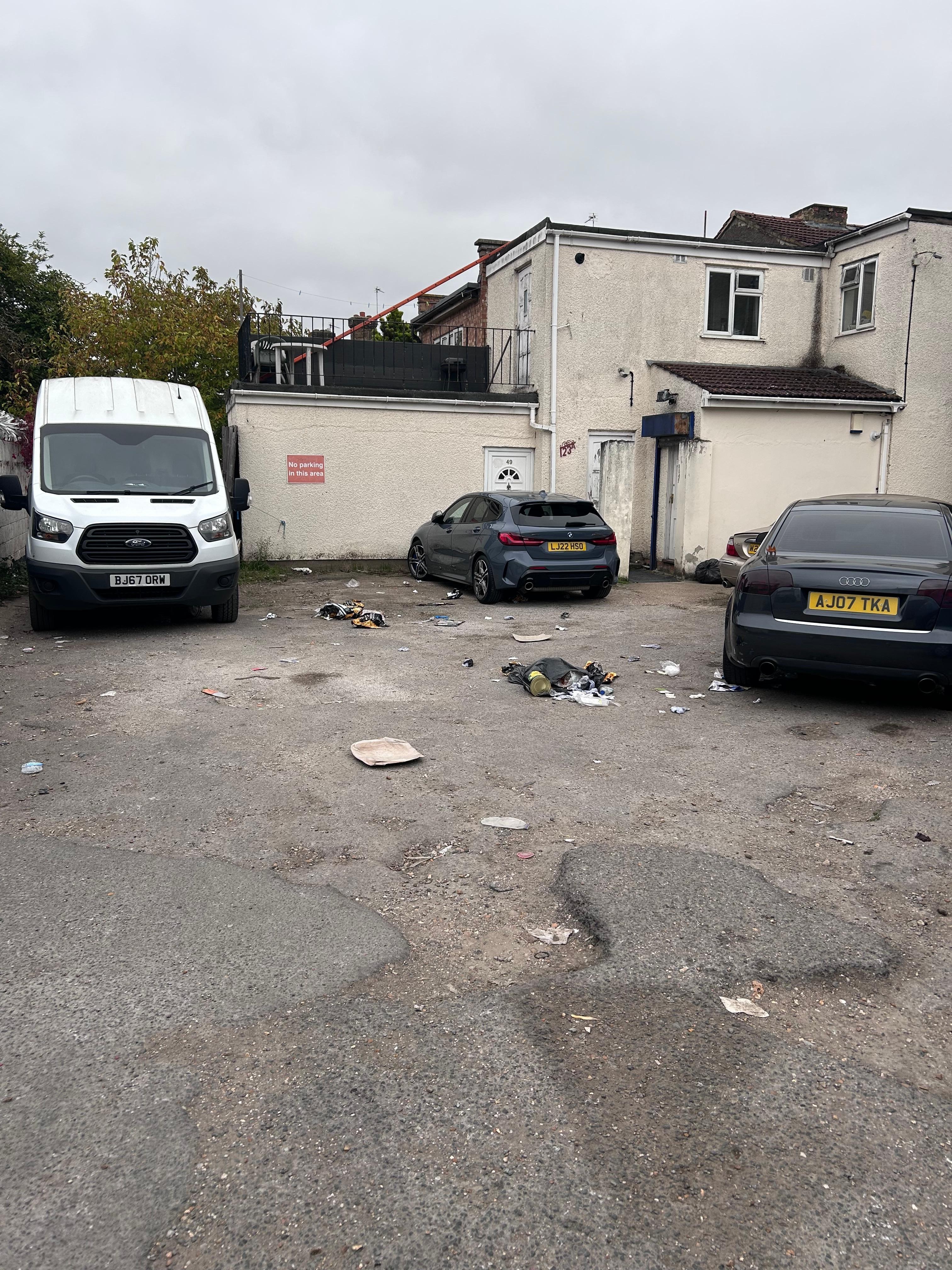 This is the car park behind the house. 