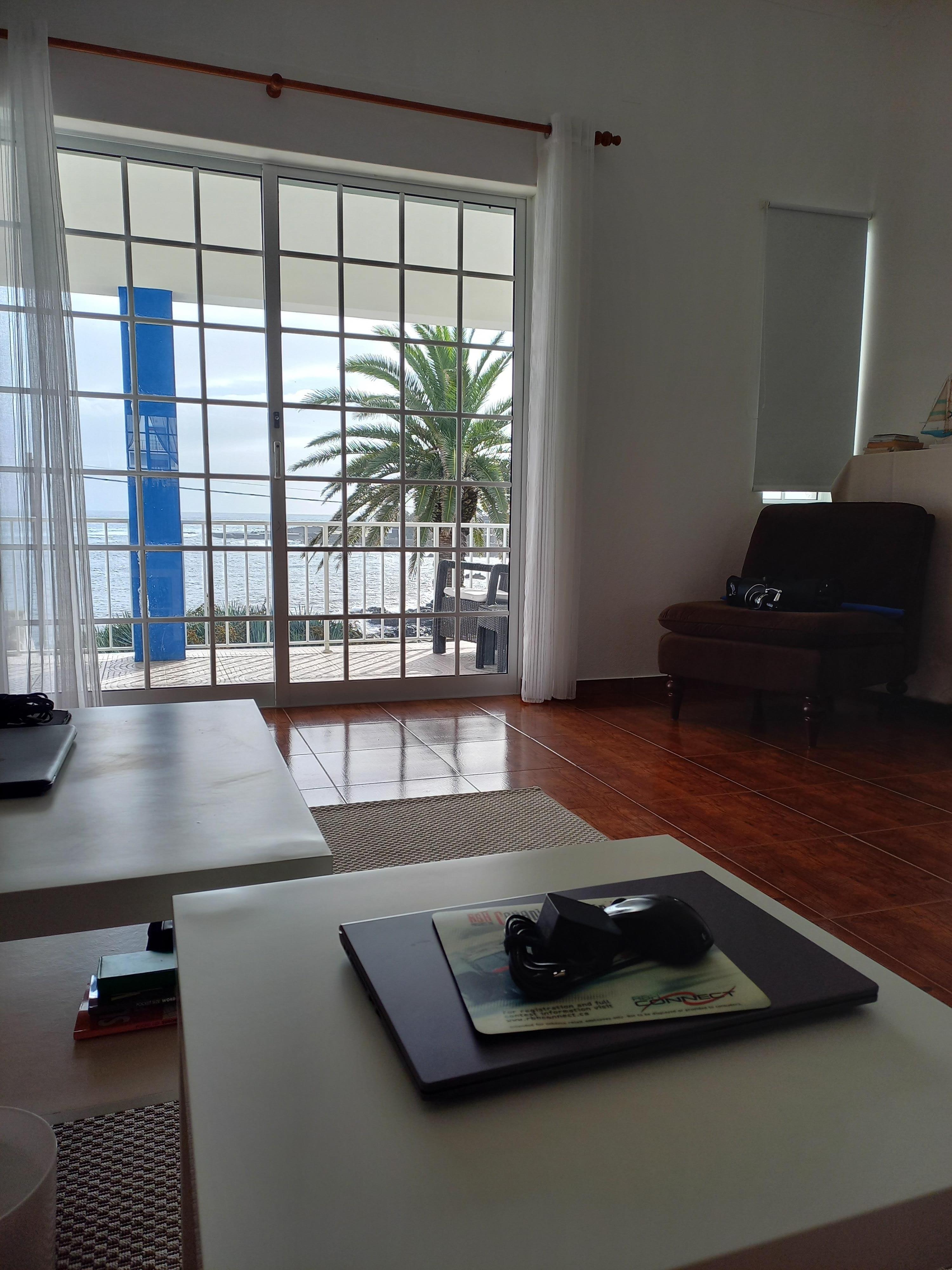 View from sitting on the couch.