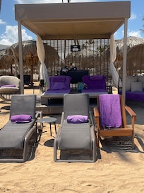Cabana for the Husband and I equipped with all the beverages you want and Ned.