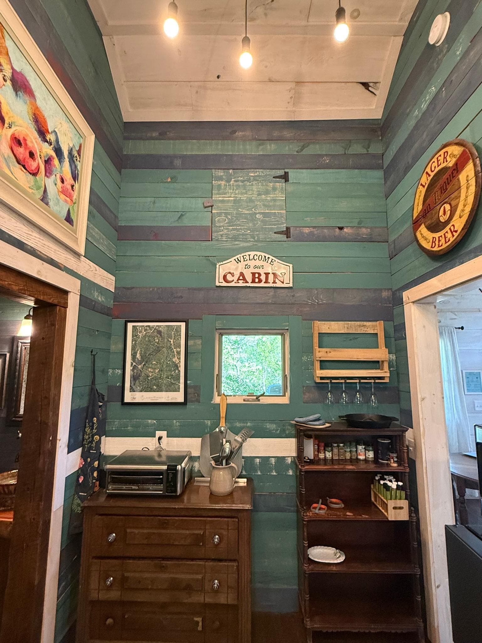 Inside the kitchen. 