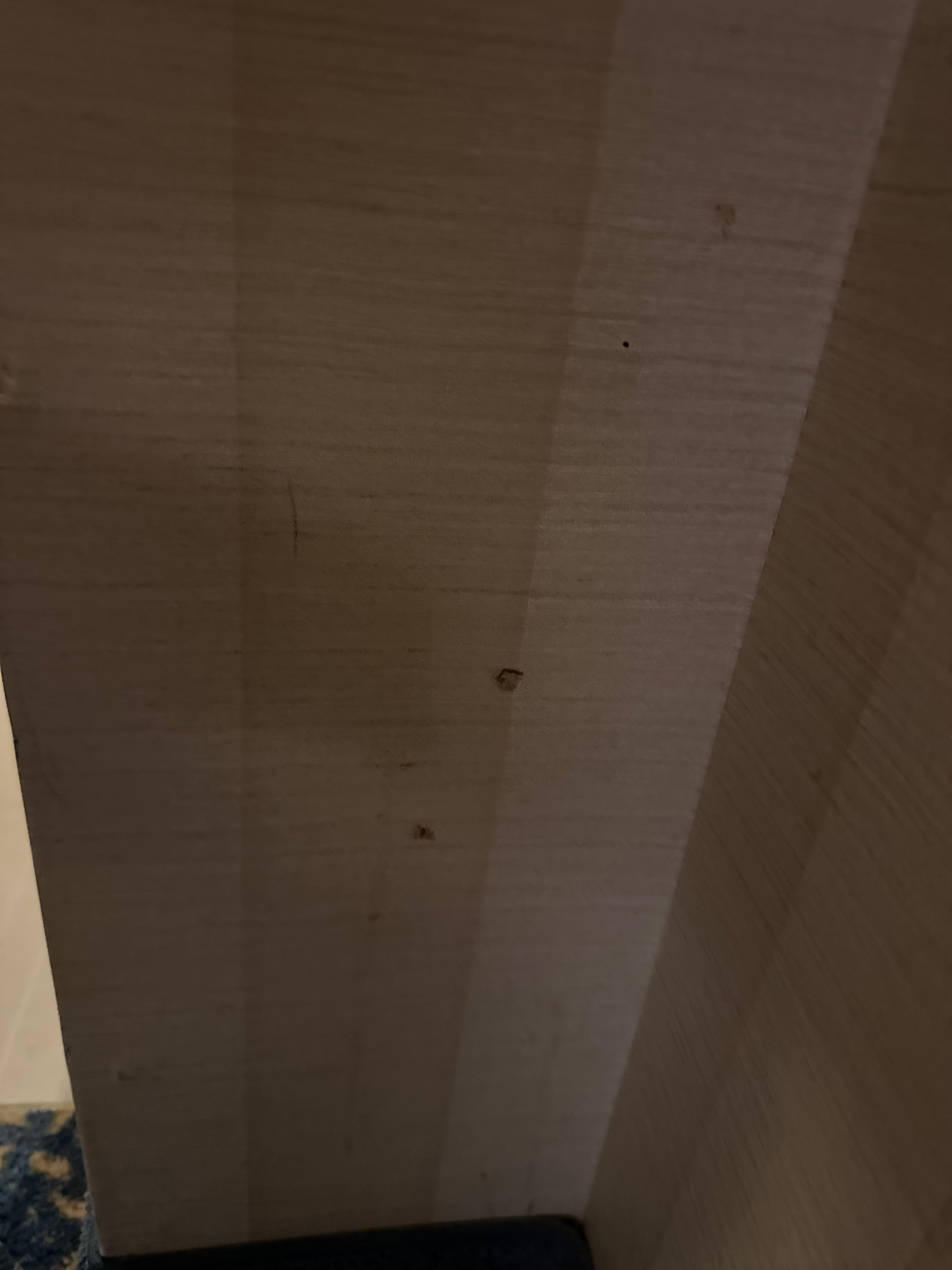 Many spots of questionable stuff on the walls