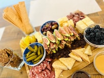 Charcuterie made from local products at specialty shops.