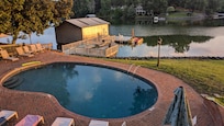 Beautiful pool and dock.