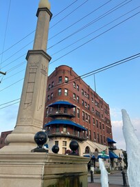 Fountain across the street from the hotel