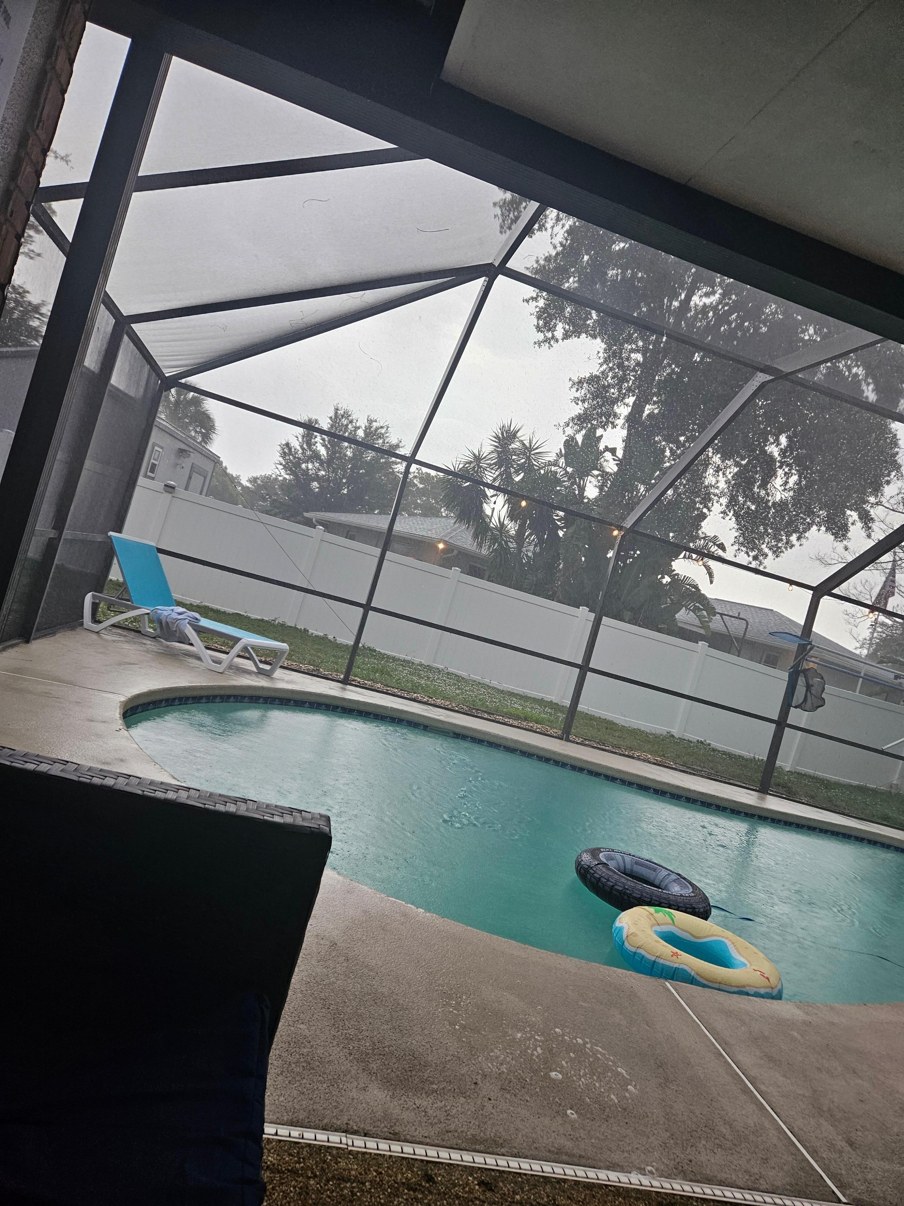 Pool on a rainy day 