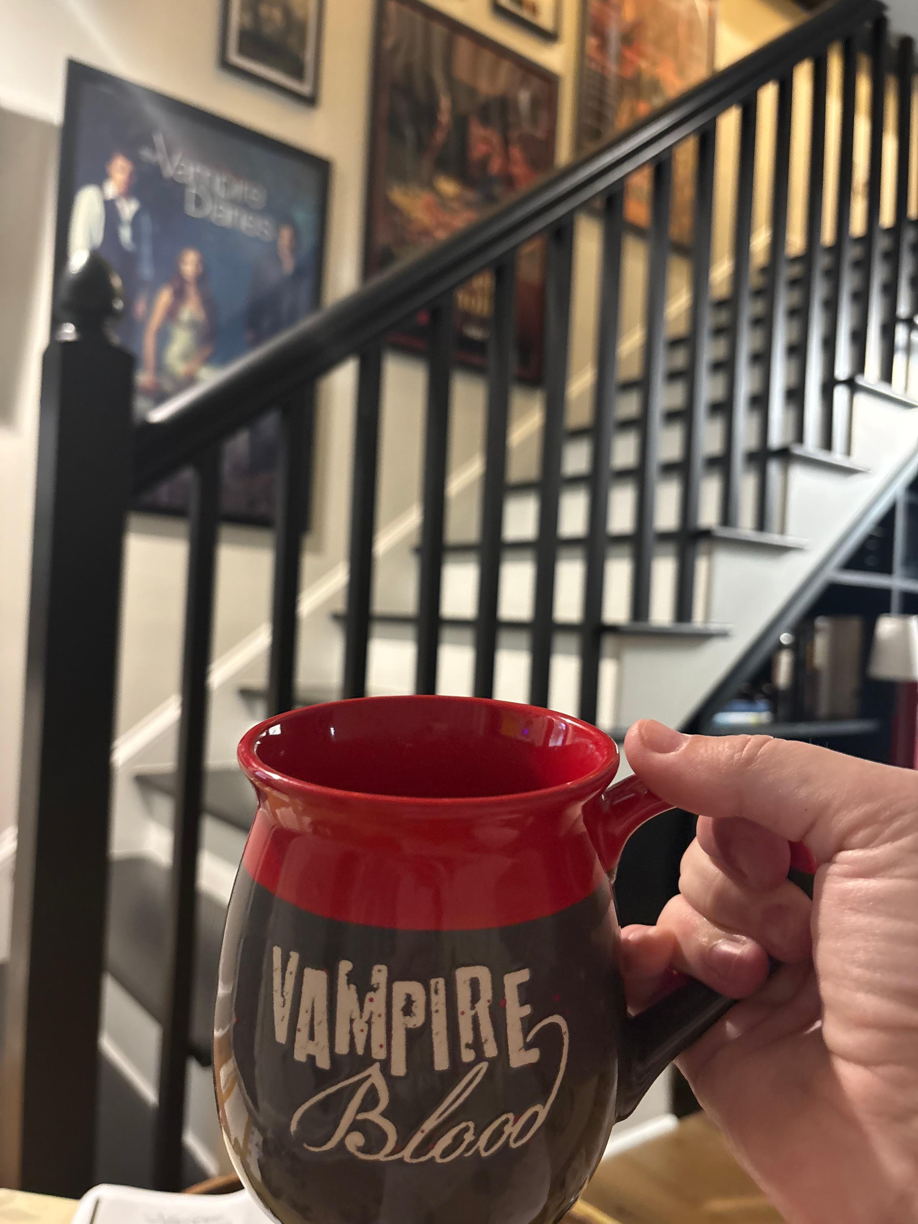 Coffee provided by the host in a Keurig. 