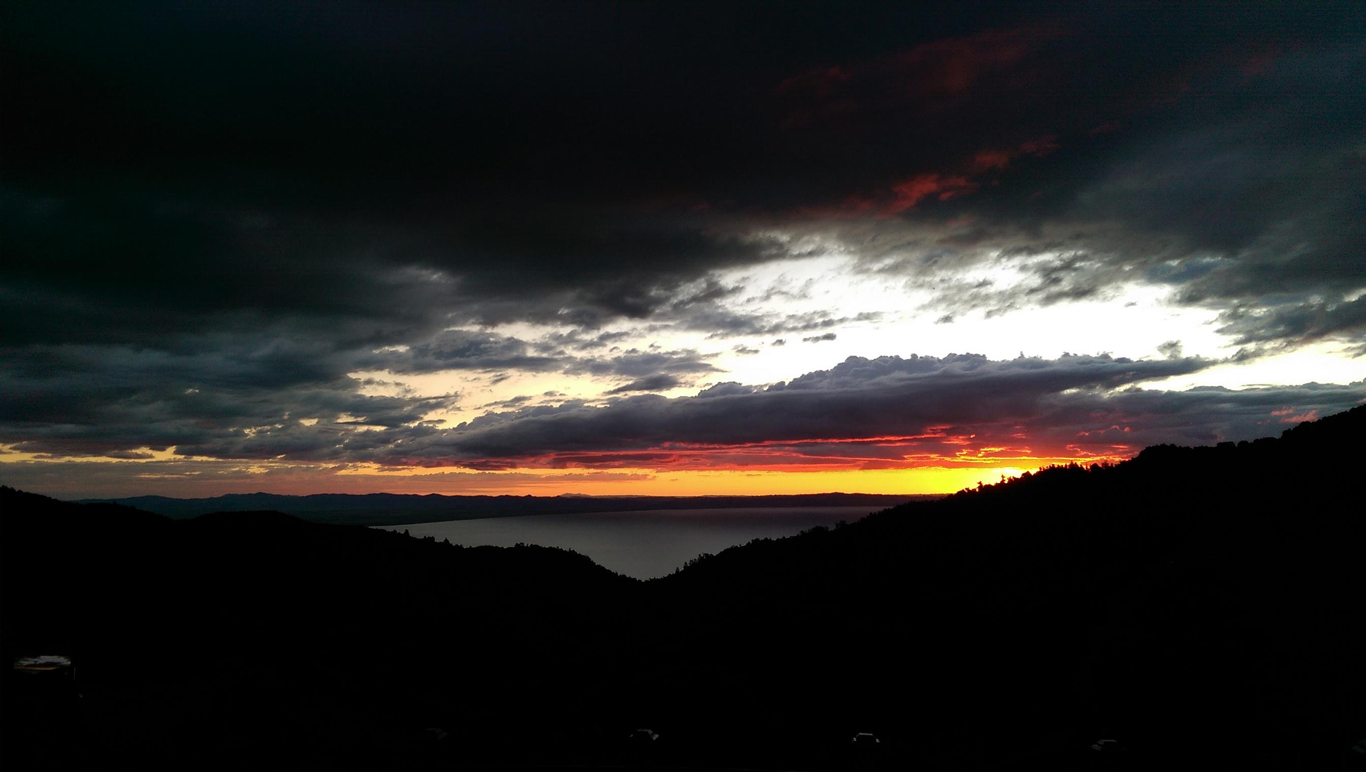 View from deck at sunset