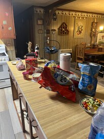 Kitchen with lots of snacks