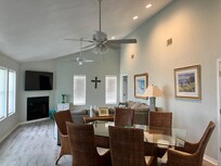 The open concept living-dining area.