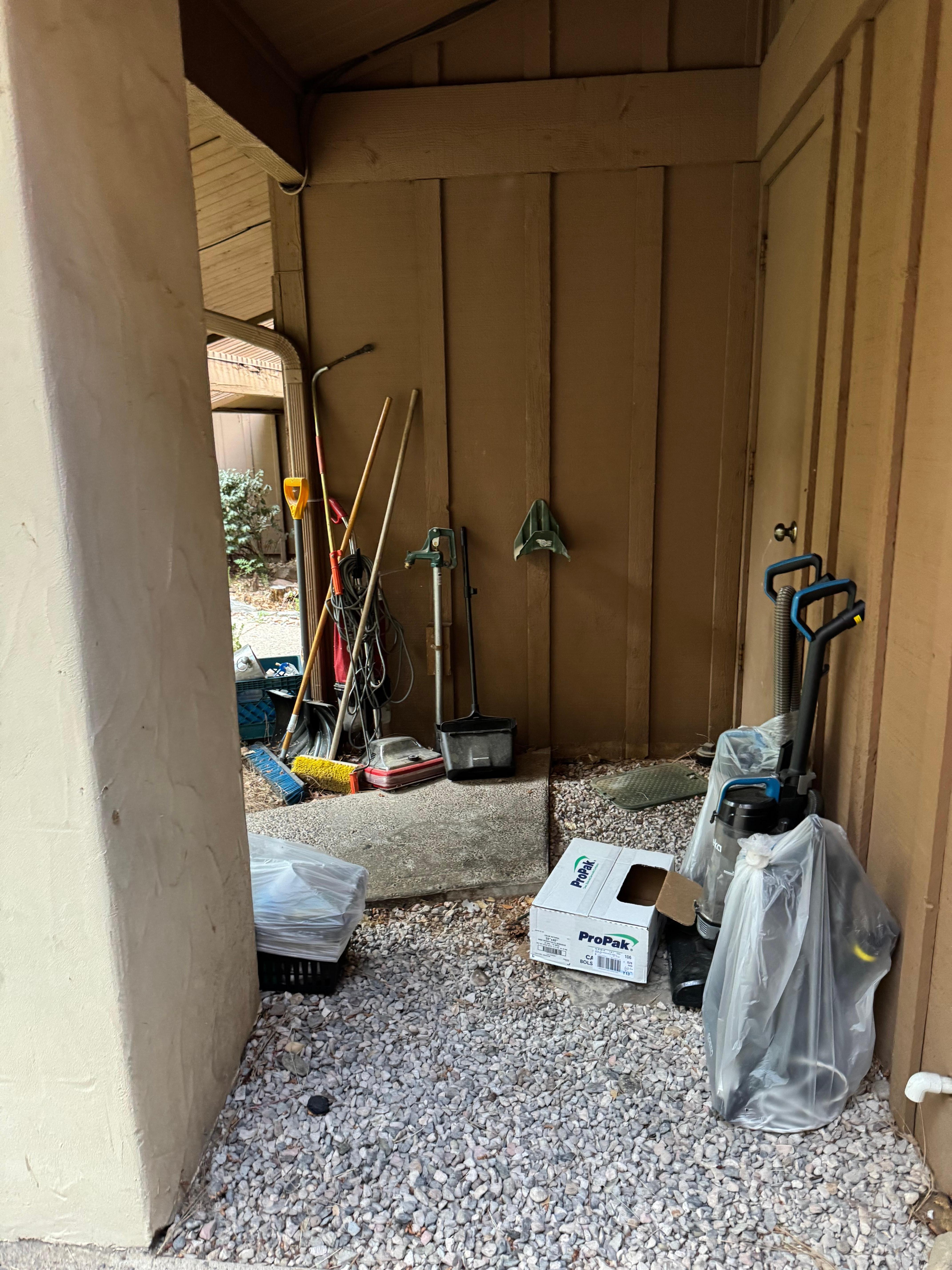 The cleaning supplies