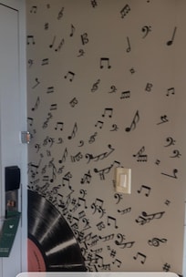 The wall at the entrance