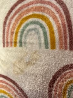 Throw pillows have stains