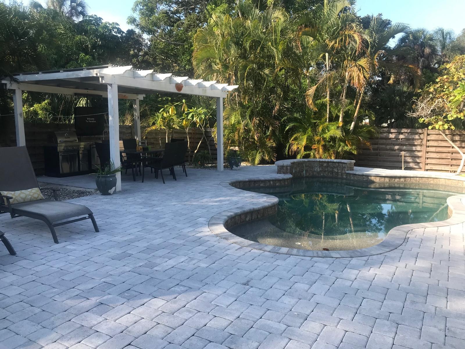 View from one of the sunbeds