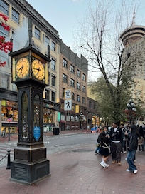 The Gastown Clock is a historic landmark and popular tourist attraction in Gastown, Vancouver, British Columbia, built in 1977 by horologist Raymond Saunders.