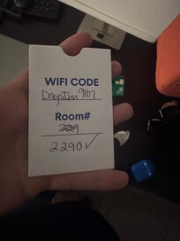 My key to a residental keypad door lock. Room and code are the same.