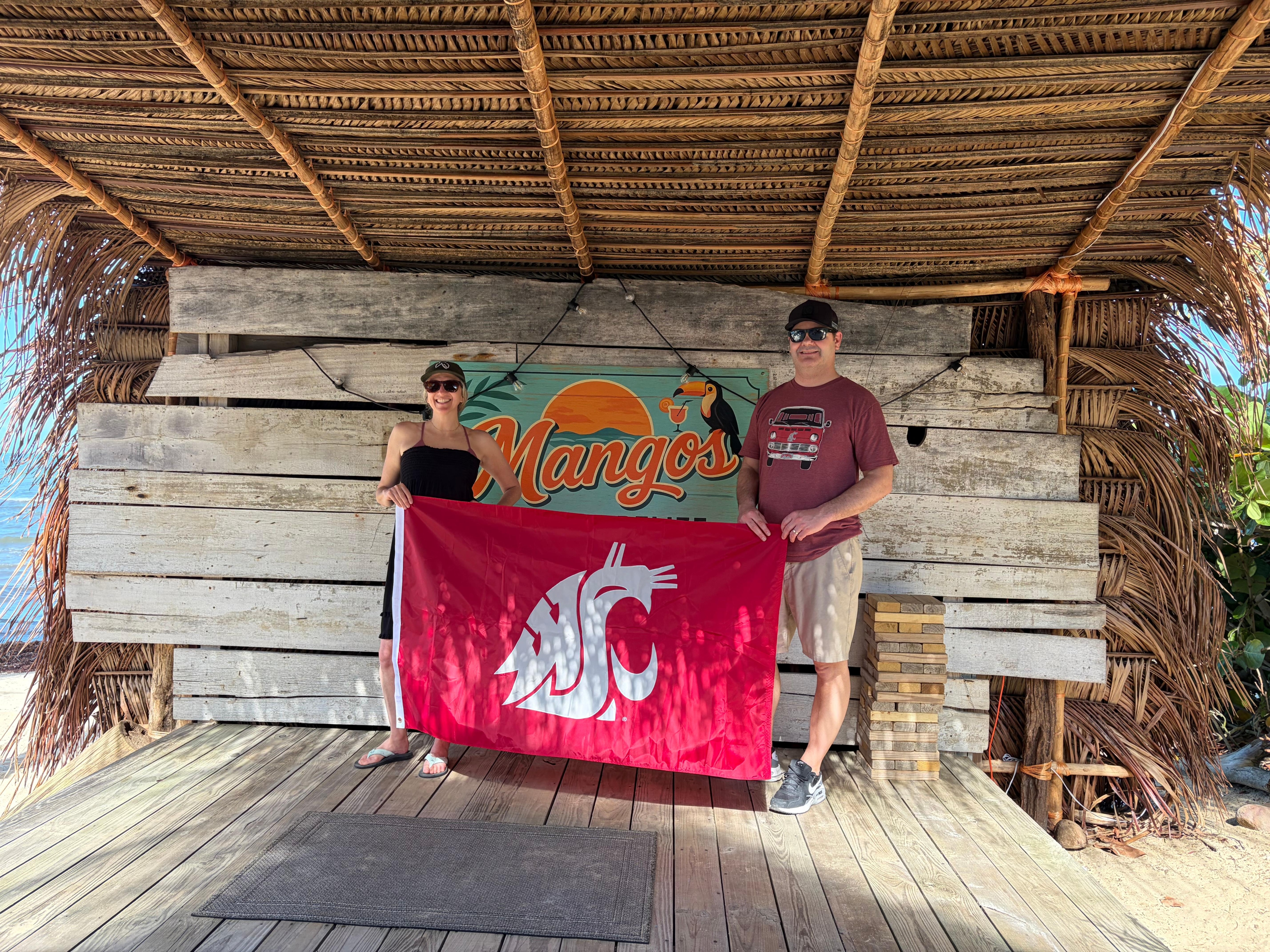 The stage at Mangos (down the street) owned by a Washington State Cougar just like us! Go cougs!!