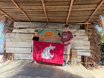 The stage at Mangos (down the street) owned by a Washington State Cougar just like us! Go cougs!!