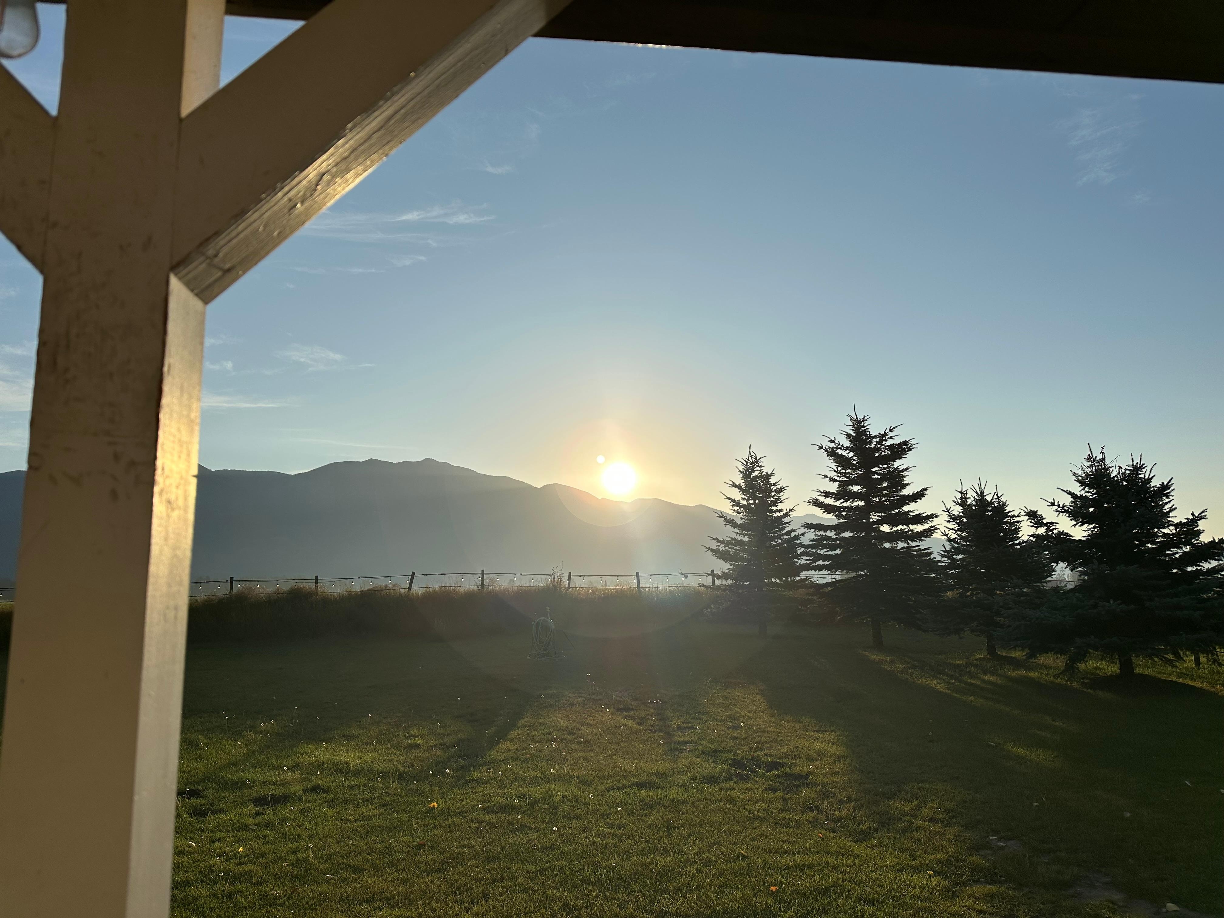 Front porch at sunrise.
