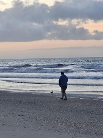 Sunrise walk on the beach