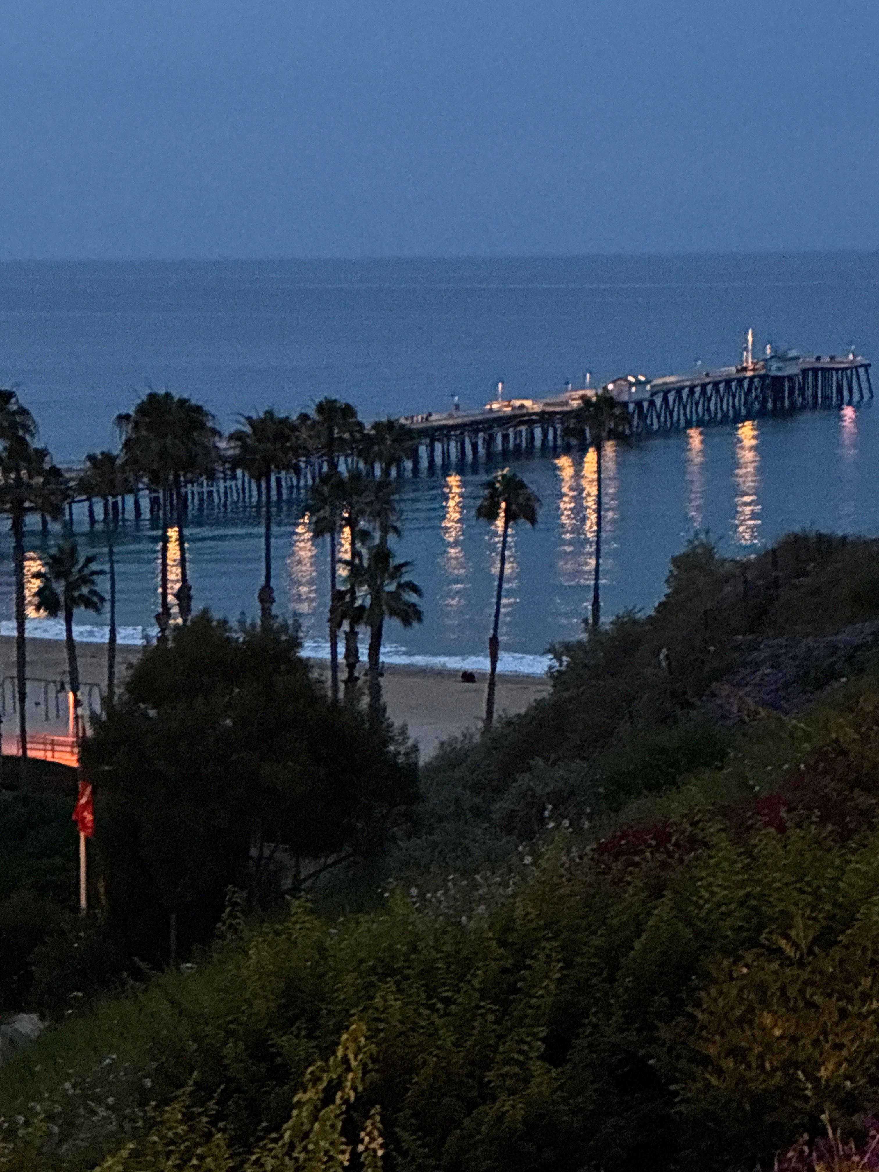 Balcony view at night. 