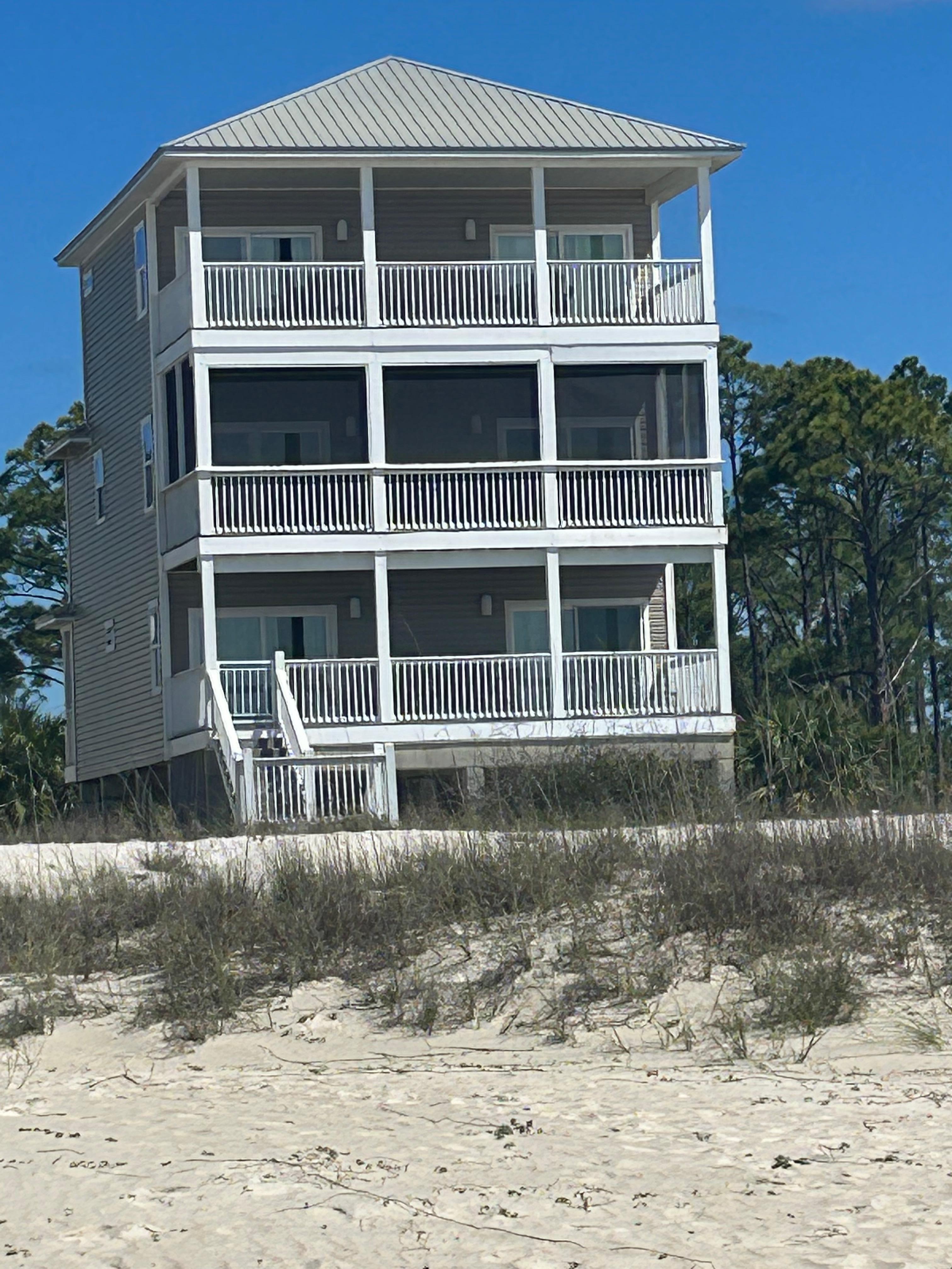 House from beach.