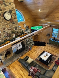 So much space for us all to hang out. We watched Christmas movies and played games here.