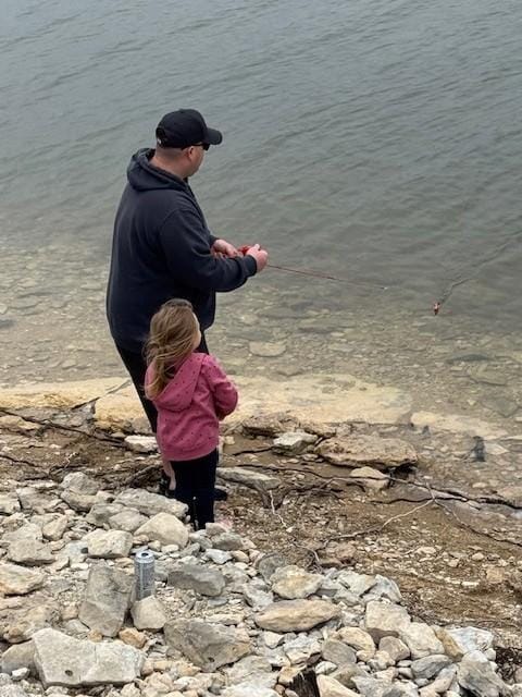 Our four year old granddaughter spent some bonding time with her dad, and caught her first fish. Access to the water was easy.