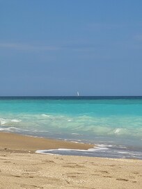 A view from the private beach.