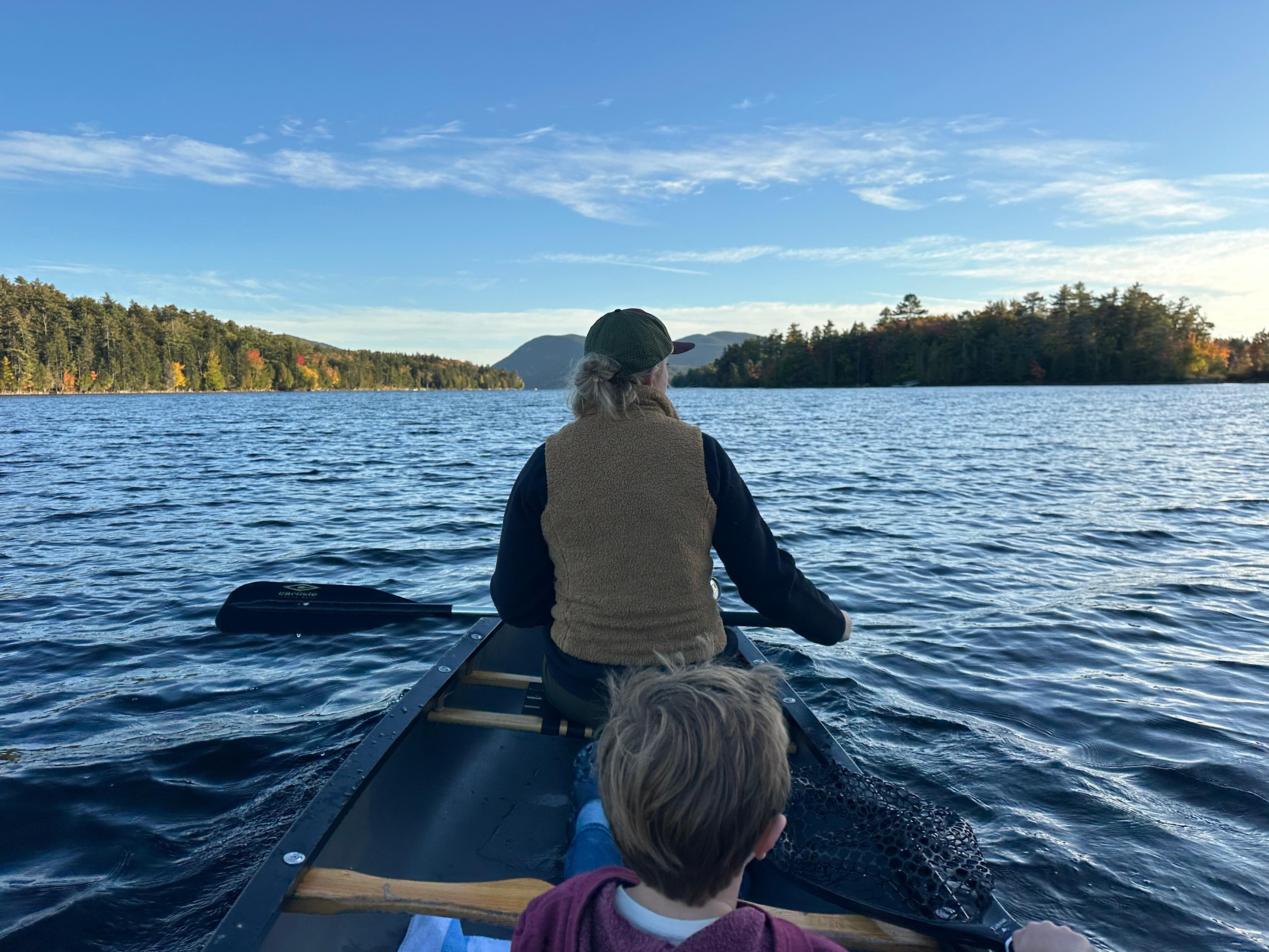Canoeing on the pond