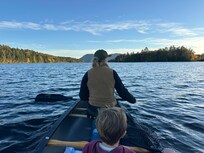 Canoeing on the pond