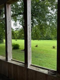 A picture from the deck looking towards where the small picnic area sits near the creek.  