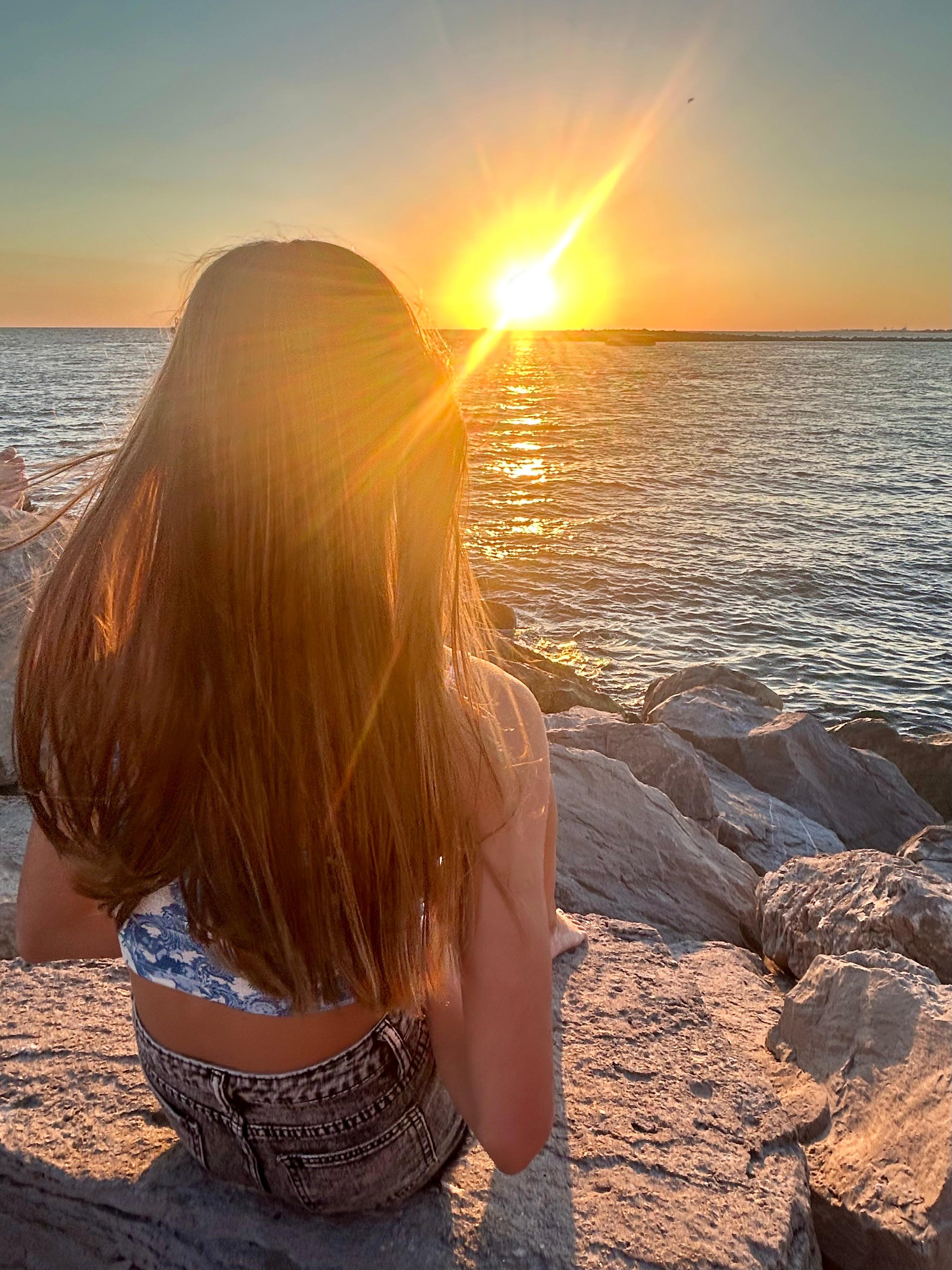 Sunset from the jetties down the O’Steen beach trail. This was just a short walk from the condo. Sunsets are great here, as are beach days.