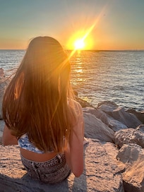Sunset from the jetties down the O’Steen beach trail. This was just a short walk from the condo. Sunsets are great here, as are beach days.