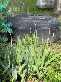 Hot tub by deck