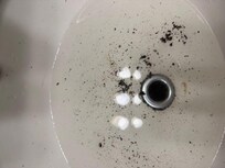 Dirt that came up from plunging the sink