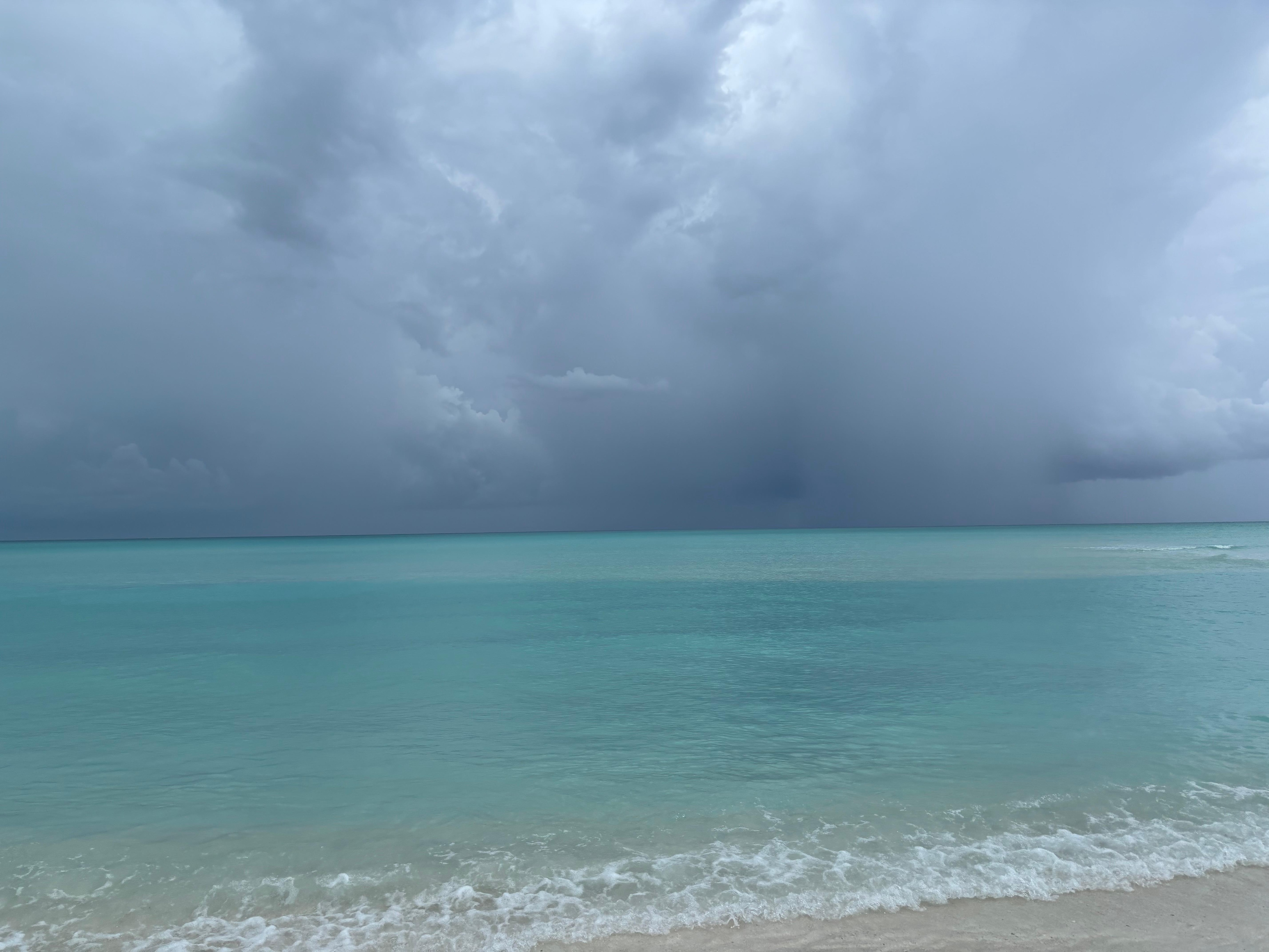 Beautiful warm water even on a cloudy day. 