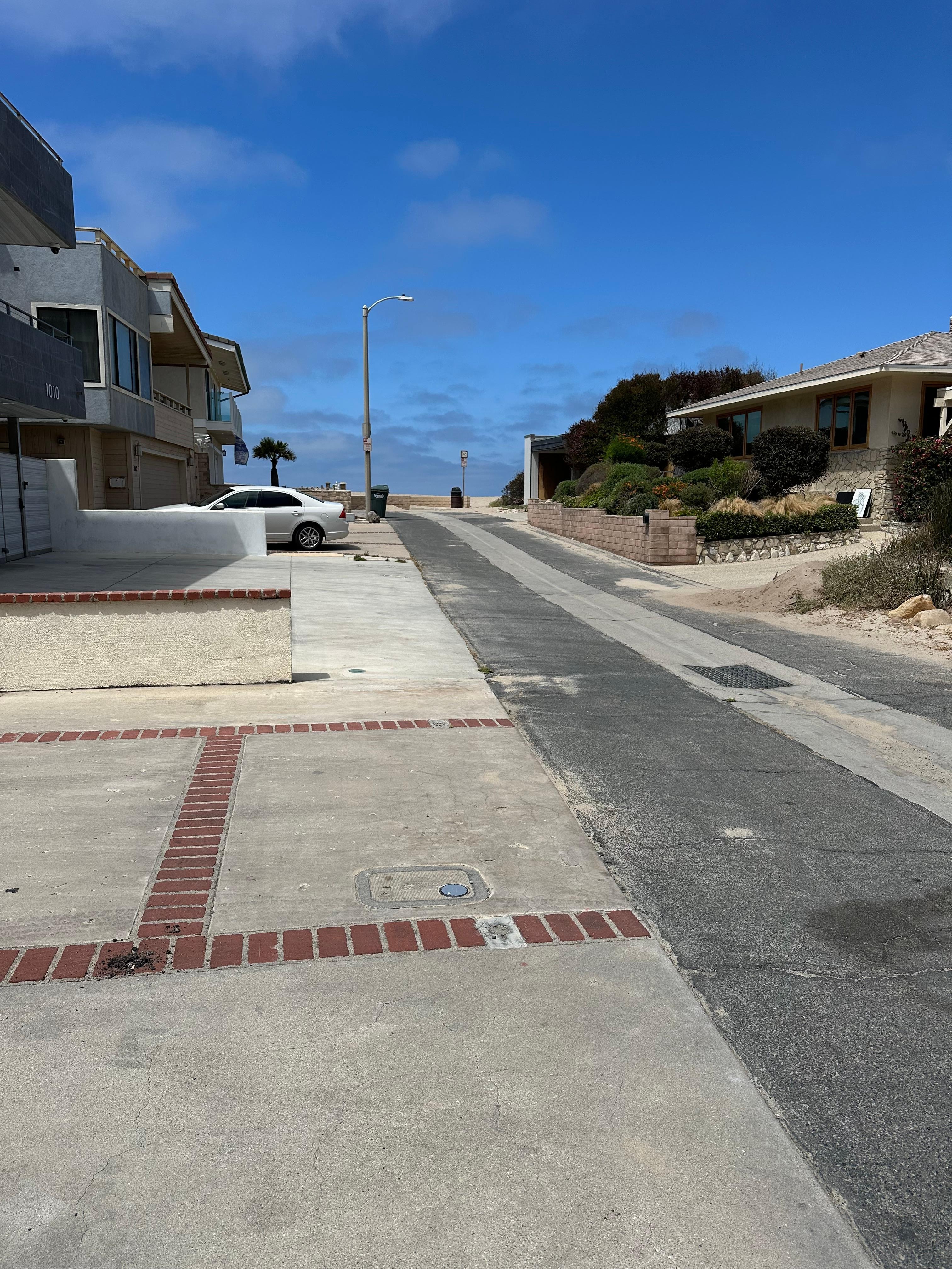 From the driveway- so close to the beach!