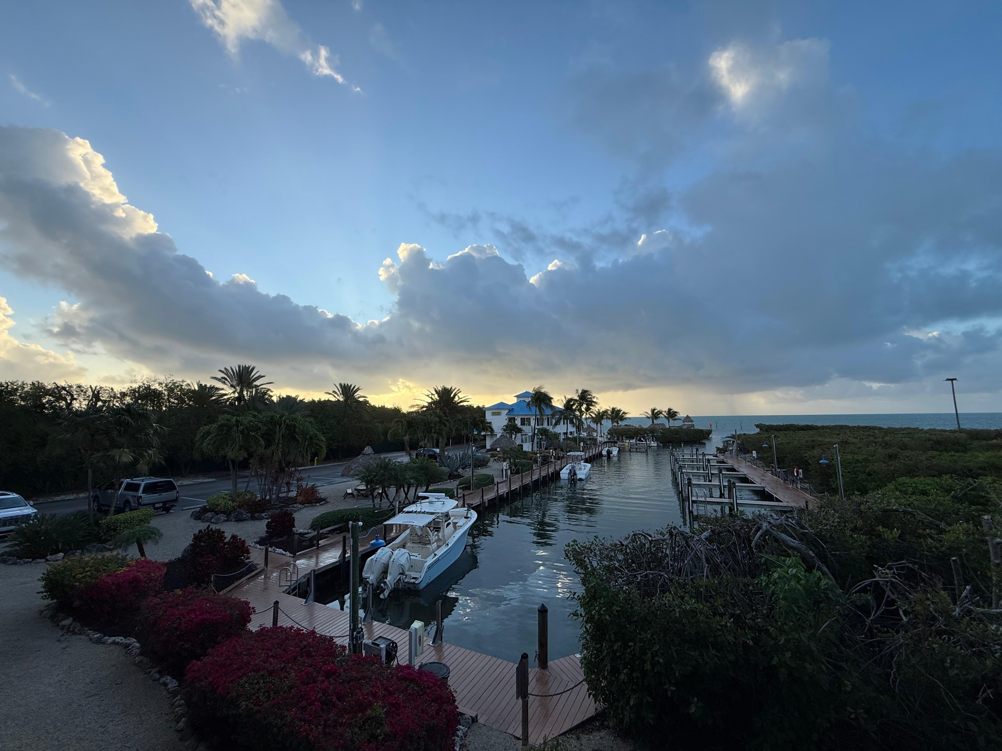View from master bedroom balcony; sunrise