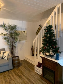 Cute stairway to two bedrooms upstairs.