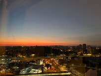 Hotel room view at sunset