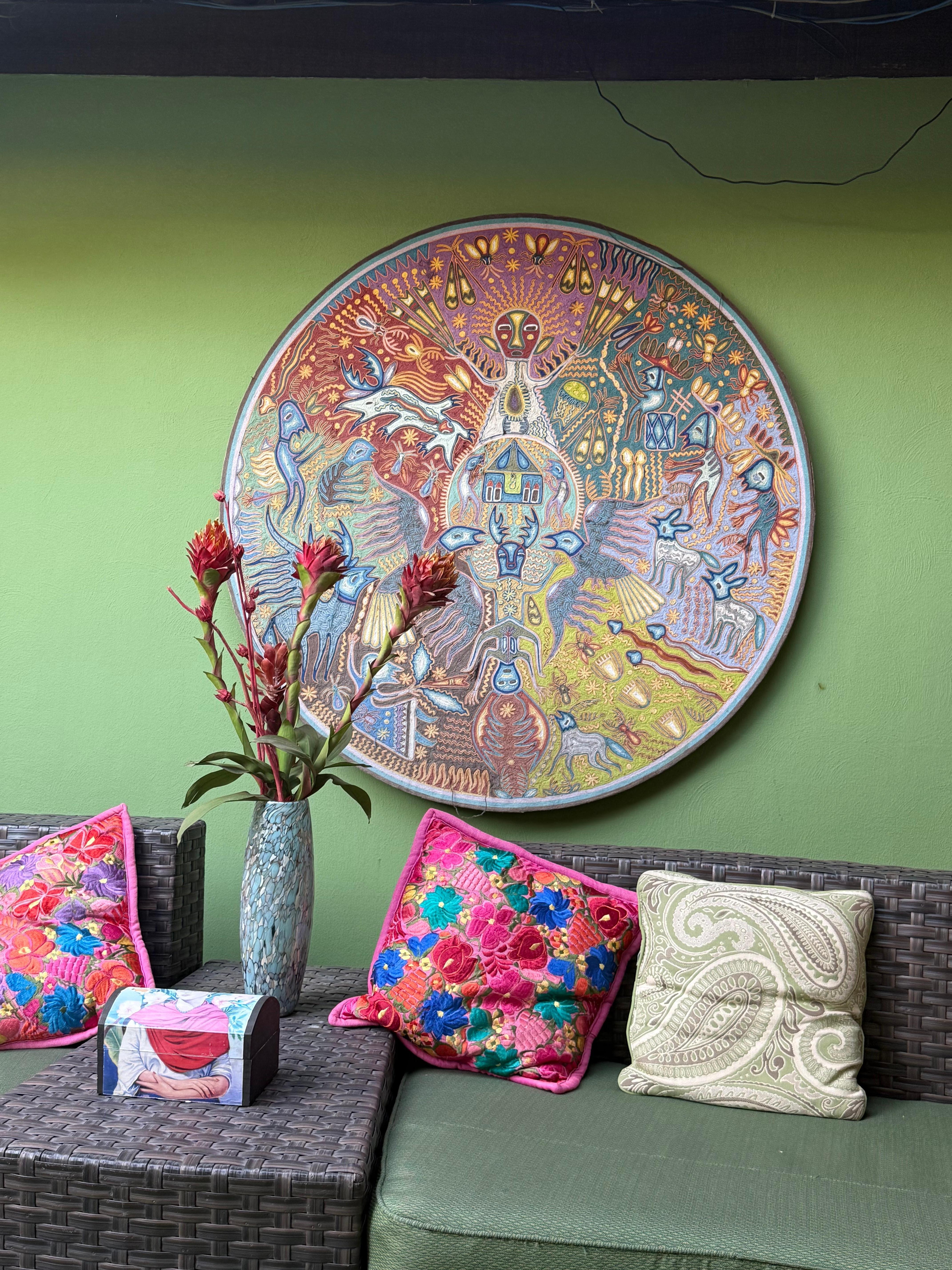 Downstairs around the pool and restaurant.