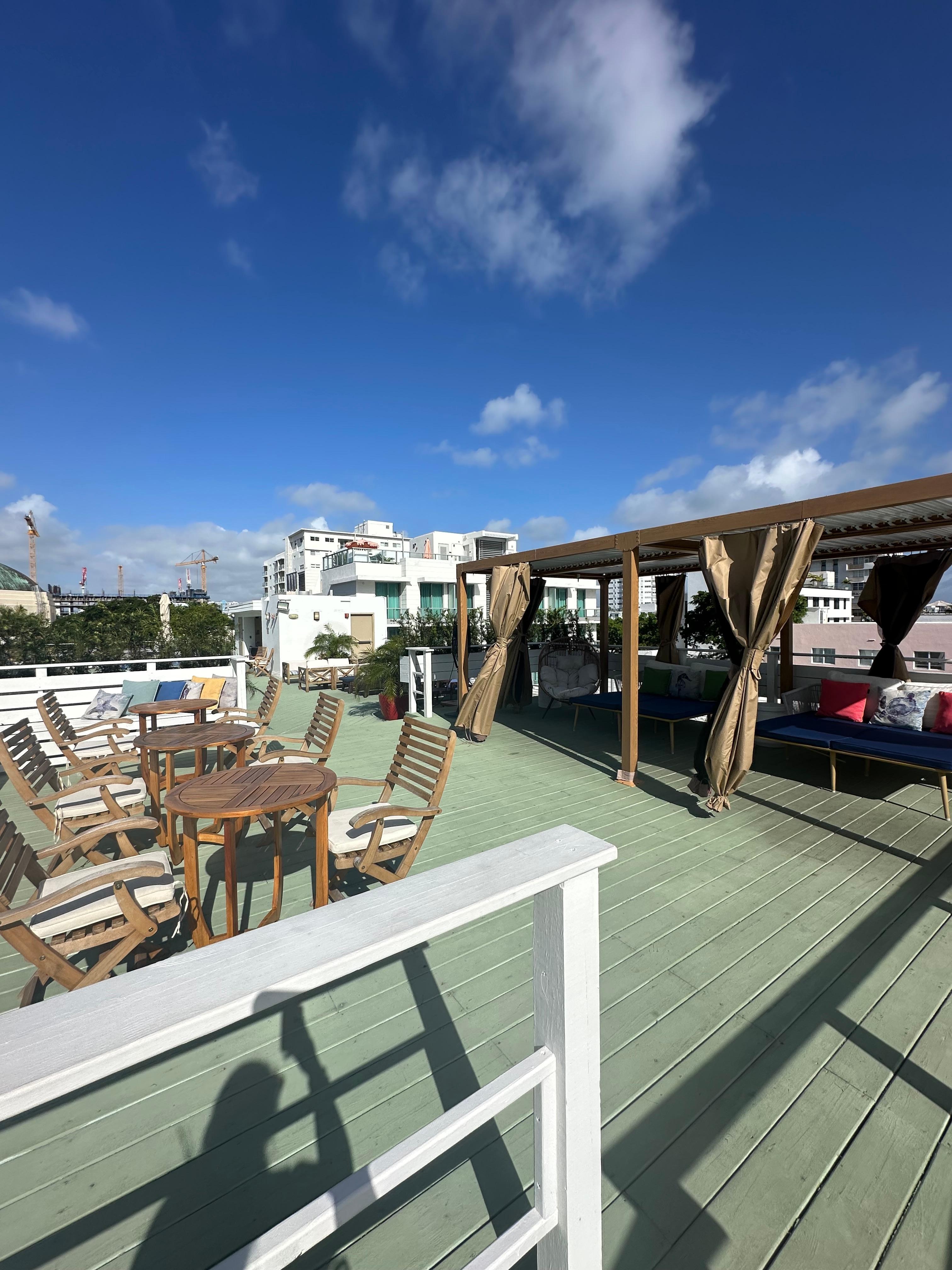 Pool area on rooftop over the Taco restaurant 