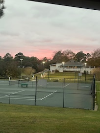 Beautiful sunset over the tennis courts