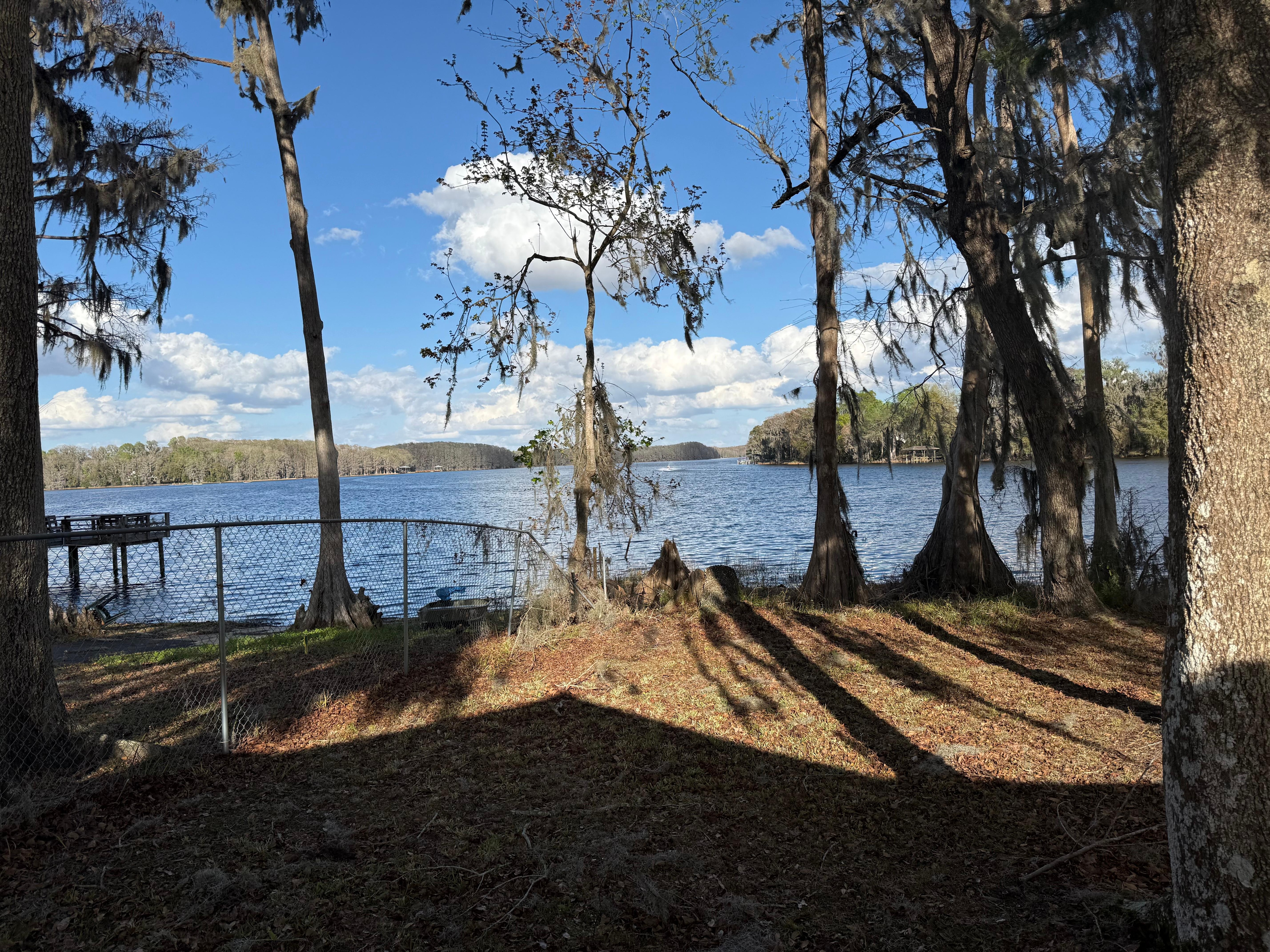 A view of the lake from the sun porch. 