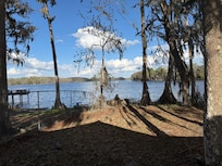 A view of the lake from the sun porch.