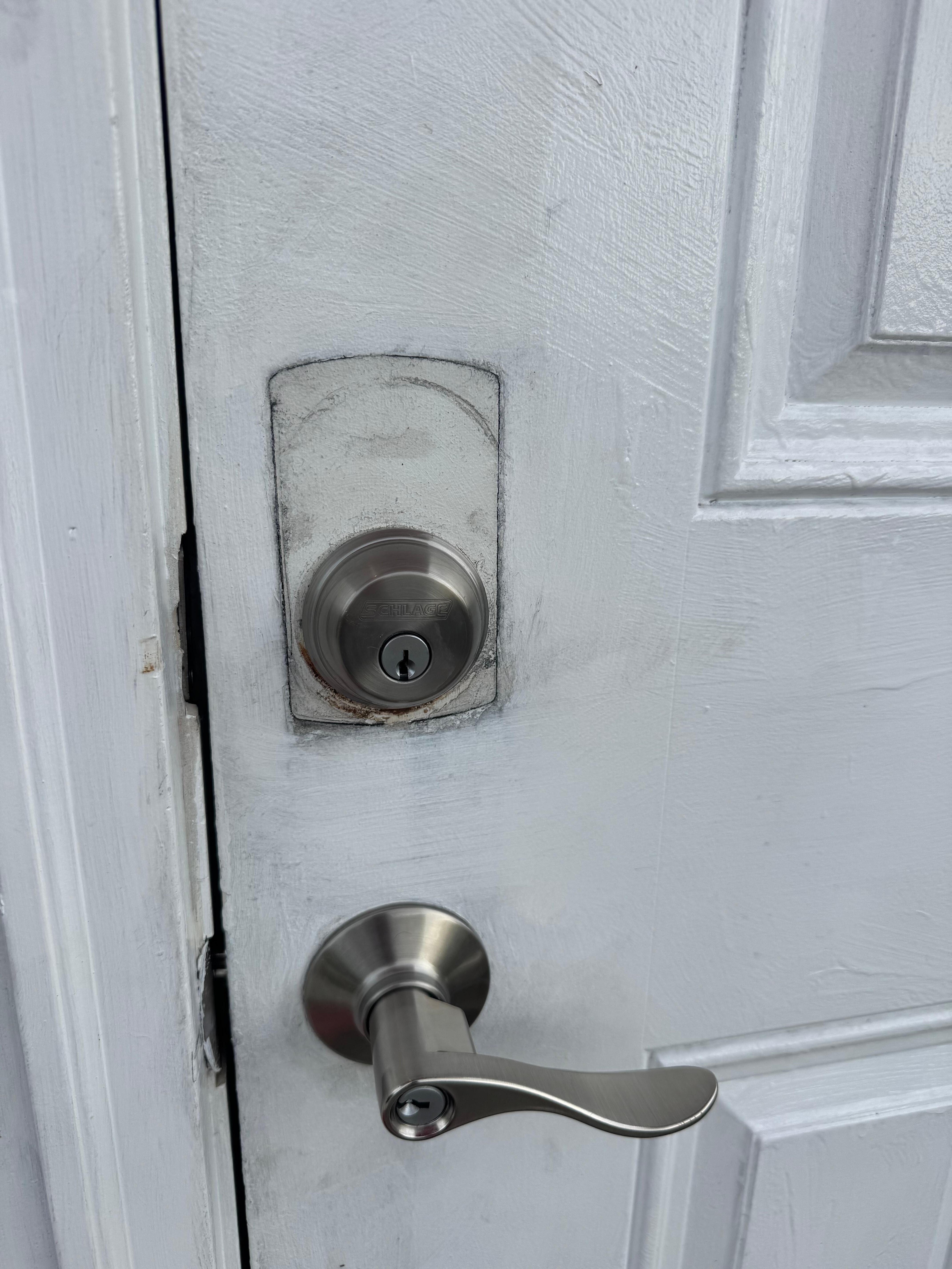 First impression of the home was a dirty and unpainted front door