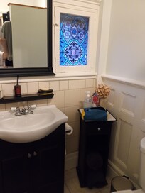 Sink area in bathroom