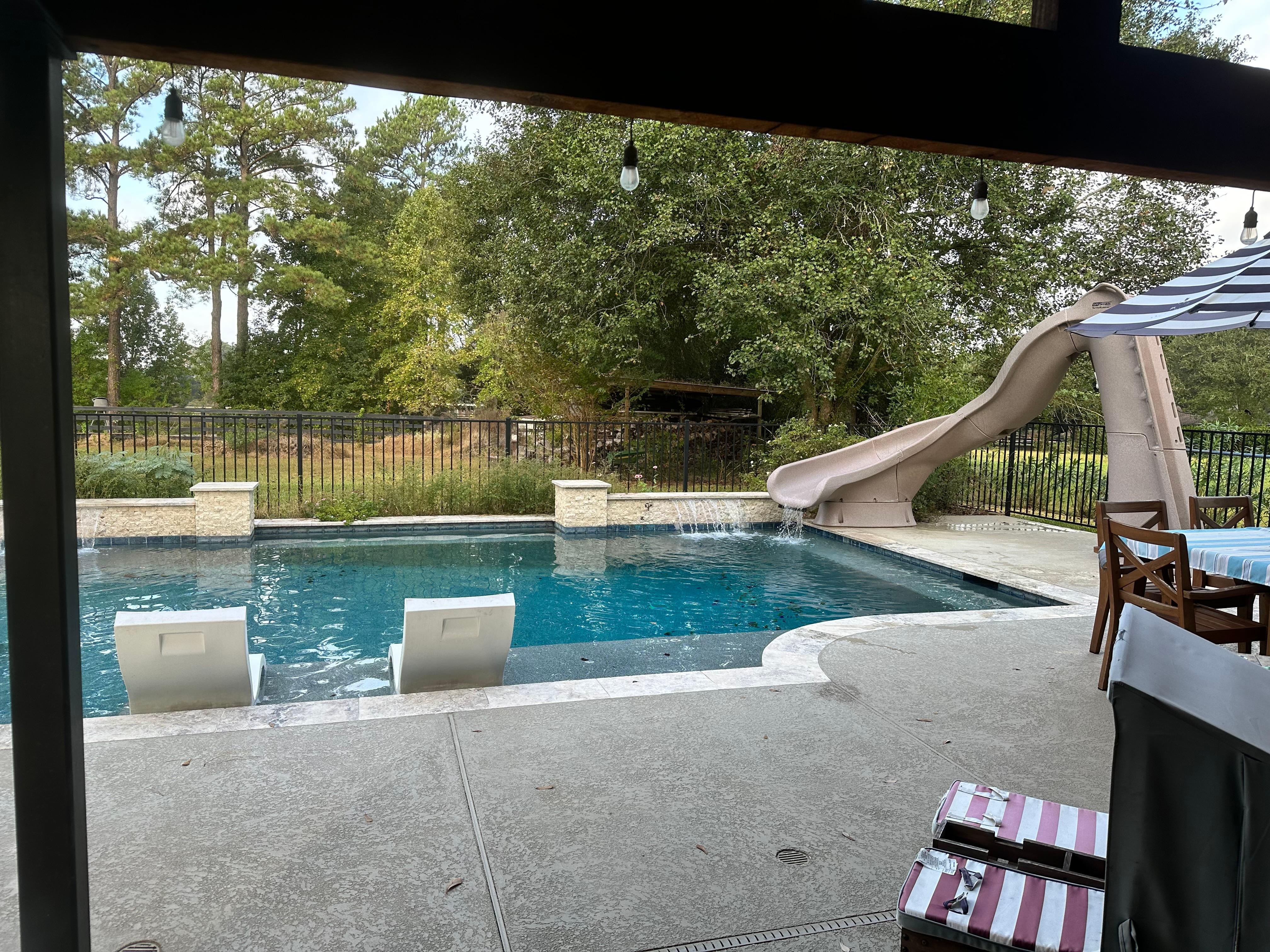 Beautiful pool and backyard. 