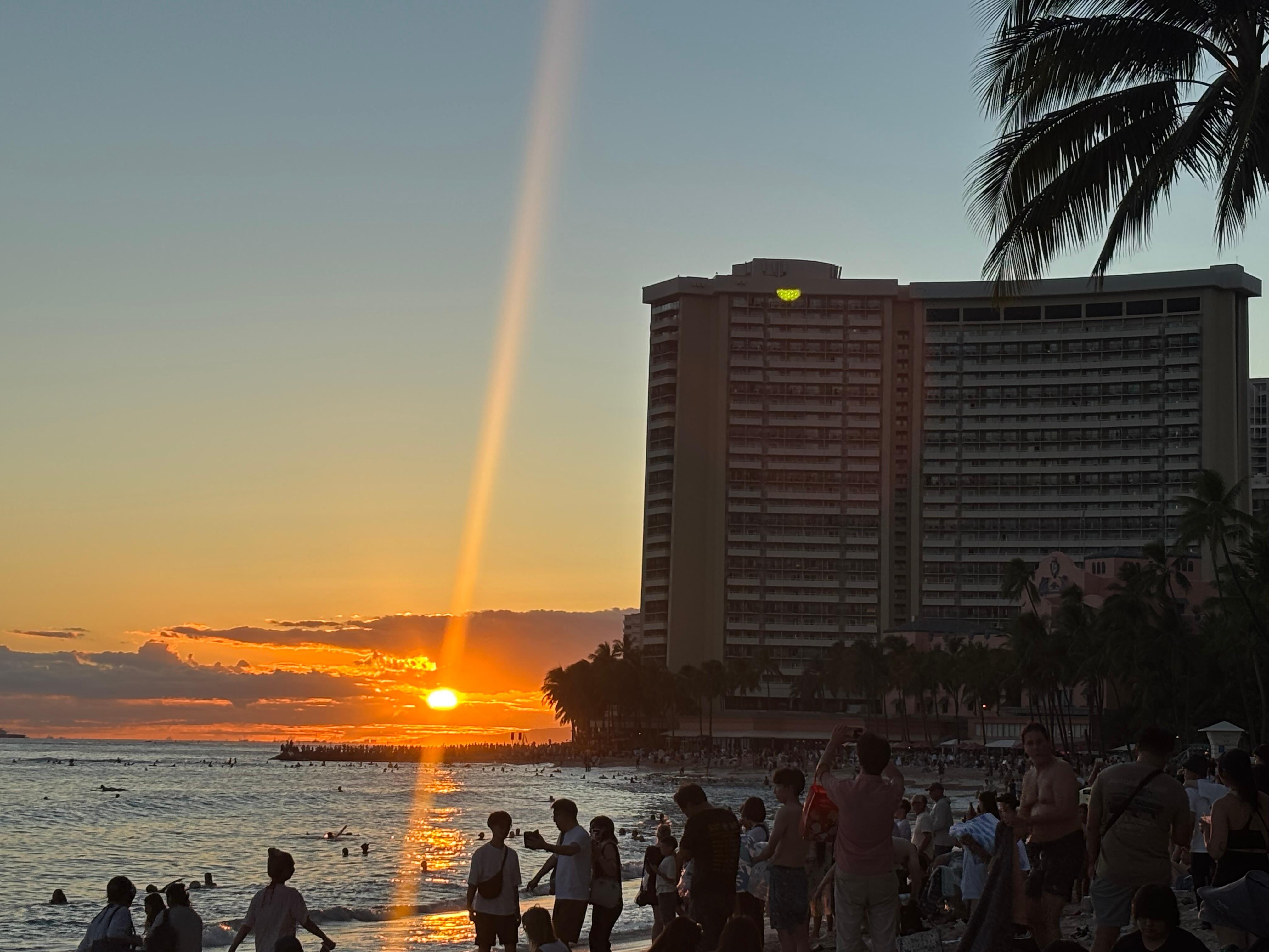 Waikiki beach at sunset