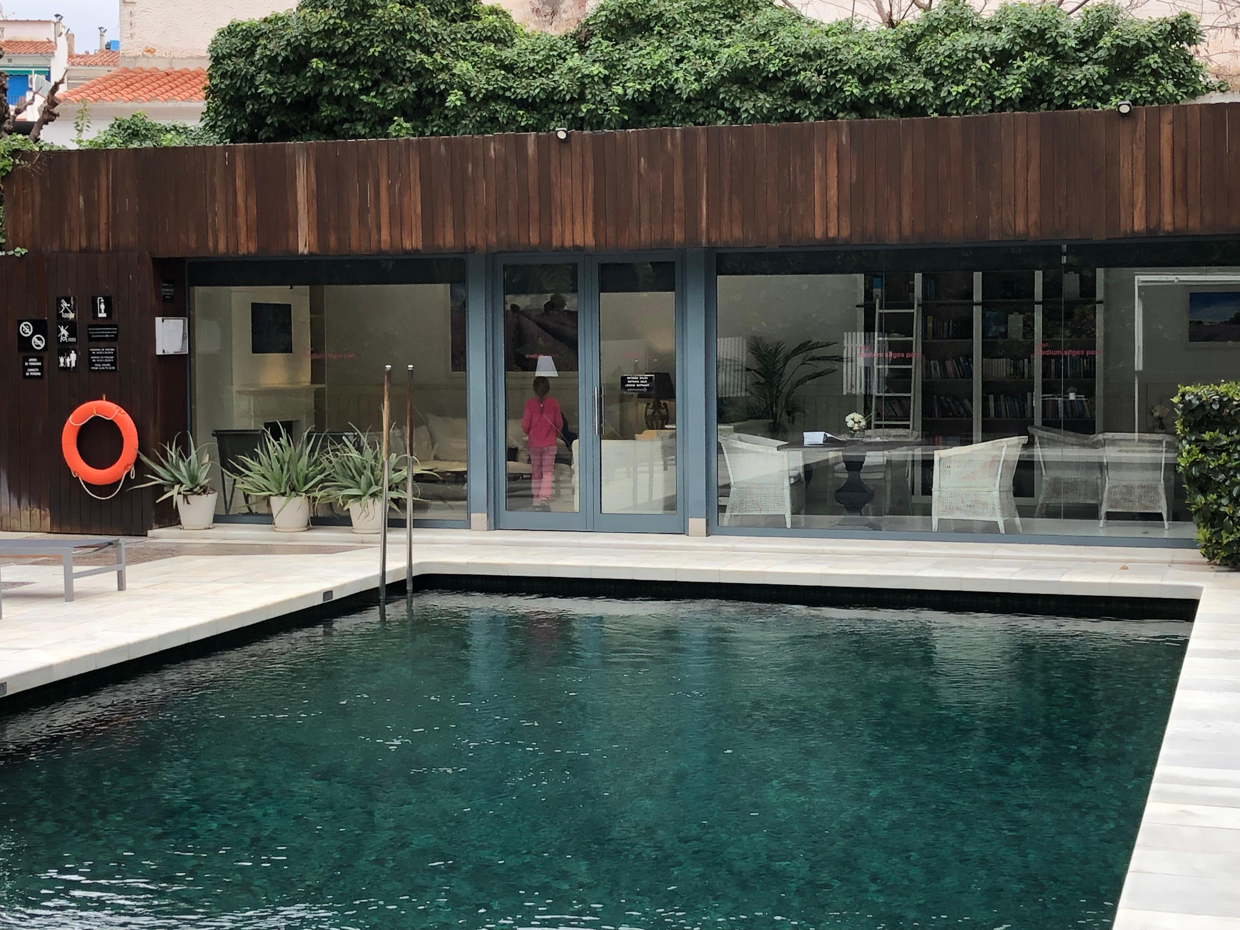 The pool and garden.